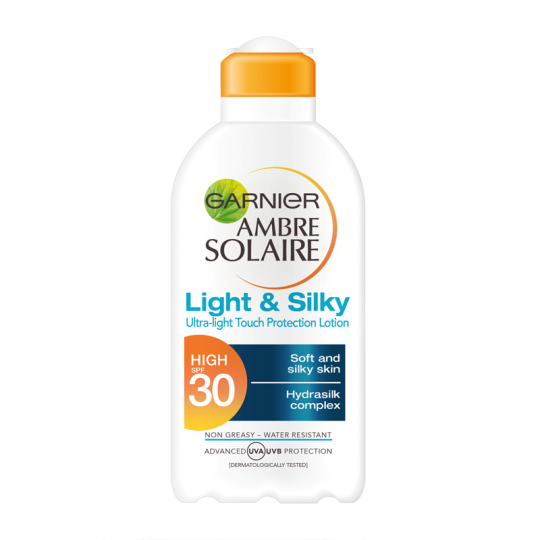 garnier light and silky sun cream