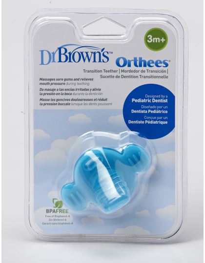 Blue Dr BPA Free Pack of 3 Brown's Orthees Transition Teether 3m+ 