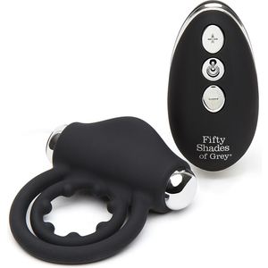 Fifty Shades Relentless Vibrating Ring Remote Control Love Ring Black And Silver