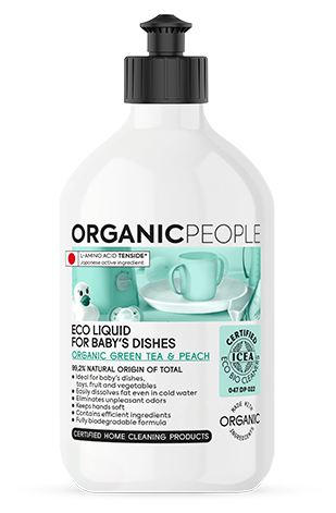 Organic People Liquido Ecologico Platos Del Bebe Te Verde Y Melocoton 500 Ml